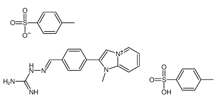 4-methylbenzenesulfonate,4-methylbenzenesulfonic acid,2-[[4-(1-methylimidazo[1,2-a]pyridin-4-ium-2-yl)phenyl]methylideneamino]guanidine Structure