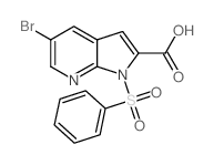 5-Bromo-1-(phenylsulfonyl)-1H-pyrrolo-[2,3-b]pyridine-2-carboxylic acid structure