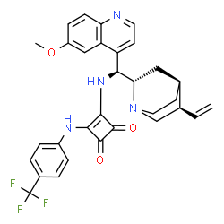 3-[[(8Α,9S)-6'-甲氧基奎宁-9-基]氨基]-4-[[4-(三氟甲基)苯基]氨基]-3-环丁-1,2-二酮图片