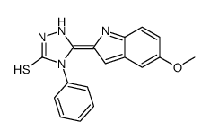 5-(5-methoxyindol-2-ylidene)-4-phenyl-1,2,4-triazolidine-3-thione结构式