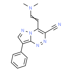 4-[(E)-2-(Dimethylamino)vinyl]-8-phenylpyrazolo-[5,1-c][1,2,4]triazine-3-carbonitrile结构式