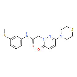 N-[3-(methylsulfanyl)phenyl]-2-[6-oxo-3-(thiomorpholin-4-yl)pyridazin-1(6H)-yl]acetamide结构式
