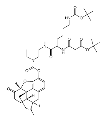 [t-Boc-malonyl-Lys(Boc)]-ethyl-carbamic acid hydromorphone ester结构式