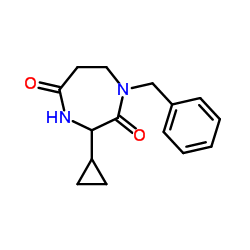 1-Benzyl-3-cyclopropyl-1,4-diazepane-2,5-dione Structure
