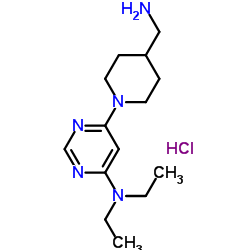 [6-(4-Aminomethyl-piperidin-1-yl)-pyrimidin-4-yl]-diethyl-amine hydrochloride structure