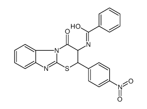 N-[2-(4-nitrophenyl)-4-oxo-2,3-dihydro-[1,3]thiazino[3,2-a]benzimidazol-3-yl]benzamide结构式