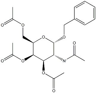 苄基 3,4,6-三-O-乙酰基-N-乙酰基-ALPHA-D-氨基半乳糖苷结构式