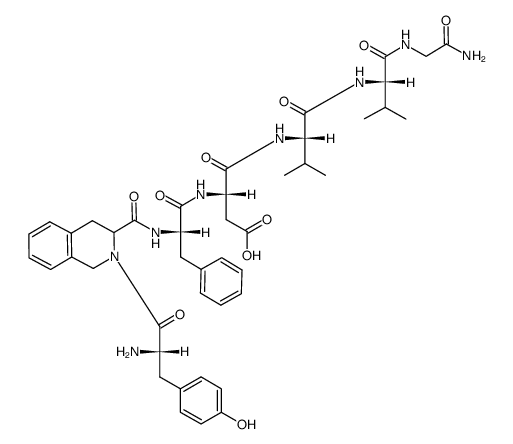 H-Tyr-Tic-Phe-Asp-Val-Val-Gly-NH2结构式