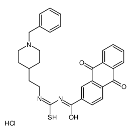 N-[2-(1-benzyl-4-piperidyl)ethylthiocarbamoyl]-9,10-dioxo-anthracene-2-carboxamide hydrochloride结构式