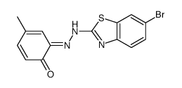 6-[(6-bromo-1,3-benzothiazol-2-yl)hydrazinylidene]-4-methylcyclohexa-2,4-dien-1-one Structure