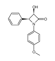 (+)-3-羟基-1-(4-甲氧基苯基)-4-苯基氮杂环丁-2-酮结构式
