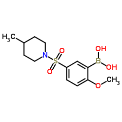 (2-甲氧基-5-((4-甲基哌啶-1-基)磺酰)苯基)硼酸结构式