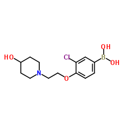 (3-氯-4-(2-(4-羟基哌啶-1-基)乙氧基)苯基)硼酸结构式