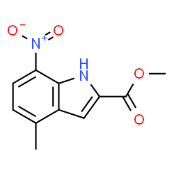 4-甲基-7-硝基-1H-吲哚-2-羧酸甲酯结构式