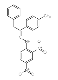 N-[[1-(4-methylphenyl)-2-phenyl-ethylidene]amino]-2,4-dinitro-aniline Structure