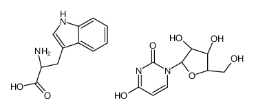 (2S)-2-amino-3-(1H-indol-3-yl)propanoic acid,1-[(2R,3R,4S,5R)-3,4-dihydroxy-5-(hydroxymethyl)oxolan-2-yl]pyrimidine-2,4-dione Structure