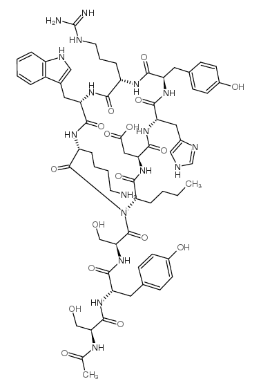 Acetyl-(Nle4,Asp5,D-Tyr7,Lys10)-cyclo-α-MSH (4-10) amide structure