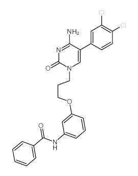 Benzamide,N-[3-[3-[4-amino-5-(3,4-dichlorophenyl)-2-oxo-1(2H)-pyrimidinyl]propoxy]phenyl]- structure