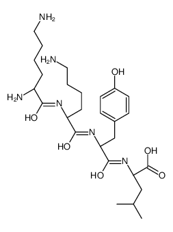 (2S)-2-[[(2S)-2-[[(2S)-6-amino-2-[[(2S)-2,6-diaminohexanoyl]amino]hexanoyl]amino]-3-(4-hydroxyphenyl)propanoyl]amino]-4-methylpentanoic acid Structure