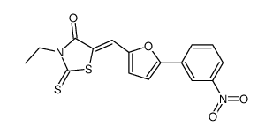 3-ethyl-5-[[5-(3-nitrophenyl)furan-2-yl]methylidene]-2-sulfanylidene-1,3-thiazolidin-4-one结构式