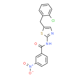 N-(5-(2-chlorobenzyl)thiazol-2-yl)-3-nitrobenzamide structure