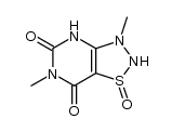 3,6-dimethyl-1-oxo-1,2,3,4-tetrahydro-1λ4-[1,2,3]thiadiazolo[4,5-d]pyrimidine-5,7-dione结构式