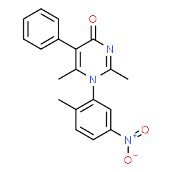 2,6-dimethyl-1-(2-methyl-5-nitrophenyl)-5-phenylpyrimidin-4(1H)-one结构式
