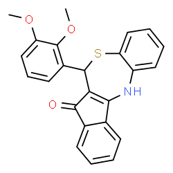 6-(2,3-dimethoxyphenyl)-6,12-dihydro-7H-indeno[2,1-c][1,5]benzothiazepin-7-one结构式