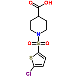 1-[(5-CHLOROTHIEN-2-YL)SULFONYL]PIPERIDINE-4-CARBOXYLIC ACID Structure