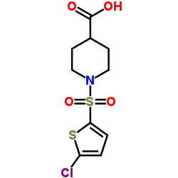 1-[(5-CHLOROTHIEN-2-YL)SULFONYL]PIPERIDINE-4-CARBOXYLIC ACID structure