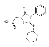 (2-cyclohexylimino-4-oxo-3-phenyl-thiazolidin-5-yl)-acetic acid结构式