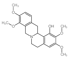 6H-Dibenzo[a,g]quinolizin-1-ol,5,8,13,13a-tetrahydro-2,3,9,10-tetramethoxy-结构式