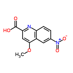 4-Methoxy-6-nitro-2-quinolinecarboxylic acid结构式