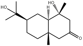 (4R,4aR)-Decahydro-4-hydroxy-6α-(1-hydroxy-1-methylethyl)-4,8aα-dimethylnaphthalen-2-one结构式