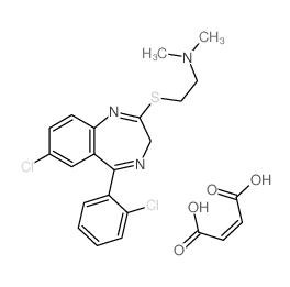 2-((7-Chloro-5-(2-chlorophenyl)-3H-1,4-benzodiazepin-2-yl)thio)-N,N-dimethylethanamine 2-butenedioate结构式
