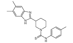 1-Piperidinecarbothioamide,3-(5,6-dimethyl-1H-benzimidazol-2-yl)-N-(4-methylphenyl)-(9CI) Structure