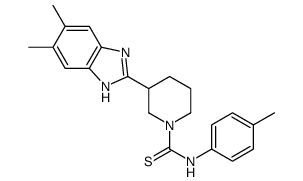 1-Piperidinecarbothioamide,3-(5,6-dimethyl-1H-benzimidazol-2-yl)-N-(4-methylphenyl)-(9CI) structure