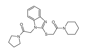 Piperidine, 1-[[[1-[2-oxo-2-(1-pyrrolidinyl)ethyl]-1H-benzimidazol-2-yl]thio]acetyl]- (9CI)结构式