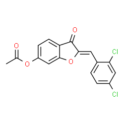 2-(2,4-dichlorobenzylidene)-3-oxo-2,3-dihydro-1-benzofuran-6-yl acetate structure