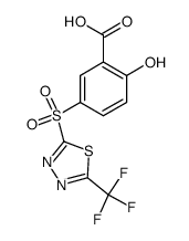 2-hydroxy-5-(5-trifluoromethyl-[1,3,4]thiadiazole-2-sulfonyl)-benzoic acid Structure