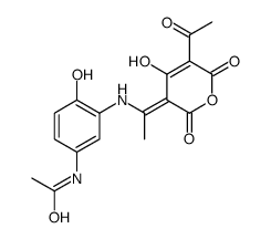 N-[3-[[(1E)-1-(5-acetyl-4-hydroxy-2,6-dioxopyran-3-ylidene)ethyl]amino]-4-hydroxyphenyl]acetamide结构式