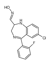 7-chloro-2,3-dihydro-5-(2-fluorophenyl)-1H-1,4-benzodiazepine-2-carboxaldoxime Structure