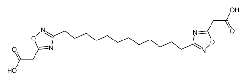 2-[3-[12-[5-(carboxymethyl)-1,2,4-oxadiazol-3-yl]dodecyl]-1,2,4-oxadiazol-5-yl]acetic acid Structure