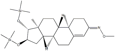 16α,17β-Bis(trimethylsiloxy)androst-4-en-3-one O-methyl oxime结构式