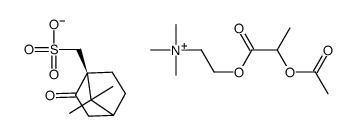 2-(2-acetyloxypropanoyloxy)ethyl-trimethyl-azanium, [(1S)-7,7-dimethyl-2-oxo-norbornan-1-yl]methanesulfonate结构式