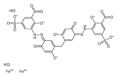 [μ-[[3,3'-[methylenebis[(4,6-dihydroxy-m-phenylene)azo]]bis[4-hydroxy-5-nitrobenzenesulphonato]](6-)]]diiron dihydrochloride结构式