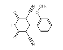 4-(2-methoxyphenyl)-2,6-dioxo-piperidine-3,5-dicarbonitrile结构式