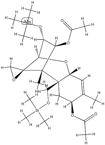 12,13-Epoxy-3α,15-bis[(trimethylsilyl)oxy]trichothec-9-ene-4β,8α-diol diacetate Structure