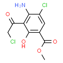 Benzoic acid,4-amino-5-chloro-3-(chloroacetyl)-2-hydroxy-,methyl ester (9CI) Structure