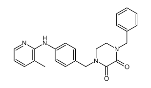 1-benzyl-4-[[4-[(3-methylpyridin-2-yl)amino]phenyl]methyl]piperazine-2,3-dione结构式